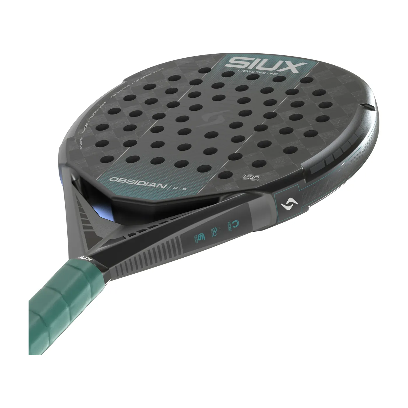 Siux Obsidian Pro Black '27 padelracket — foto 7 van 8